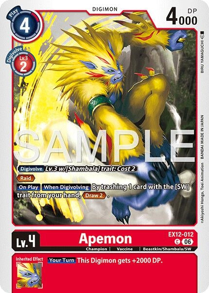 Image for Apemon - Digimon Card Game