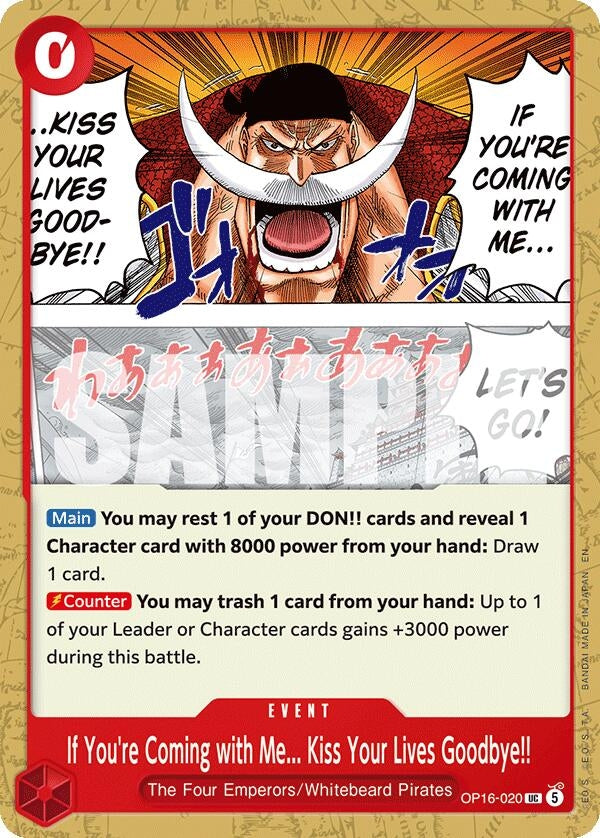Image for If You're Coming with Me...Kiss Your Lives Goodbye!! - One Piece Card Game