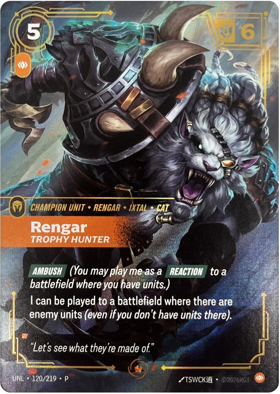 Image for Rengar, Trophy Hunter - Riftbound: League of Legends Trading Card Game
