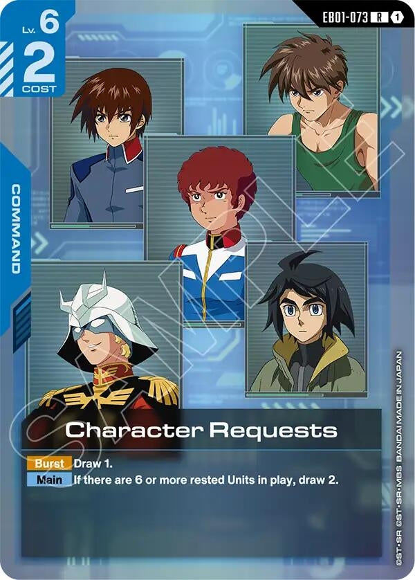 Image for Character Requests - Gundam Card Game