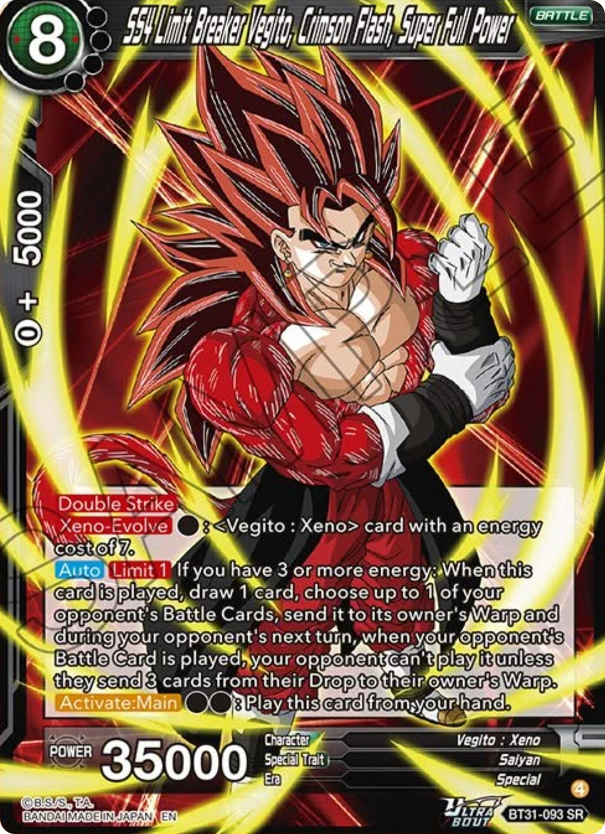 Image for SS4 Limit Breaker Vegito, Crimson Flash, Super Full Power - Dragon Ball Super: Masters