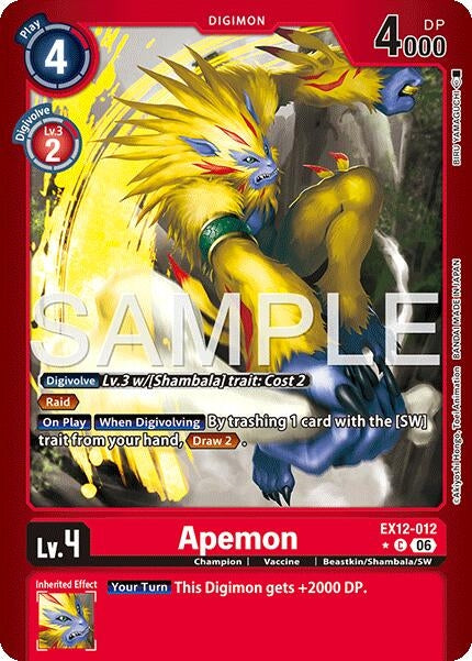 Image for Apemon (Limited Foil) (EX-12) - Digimon Card Game