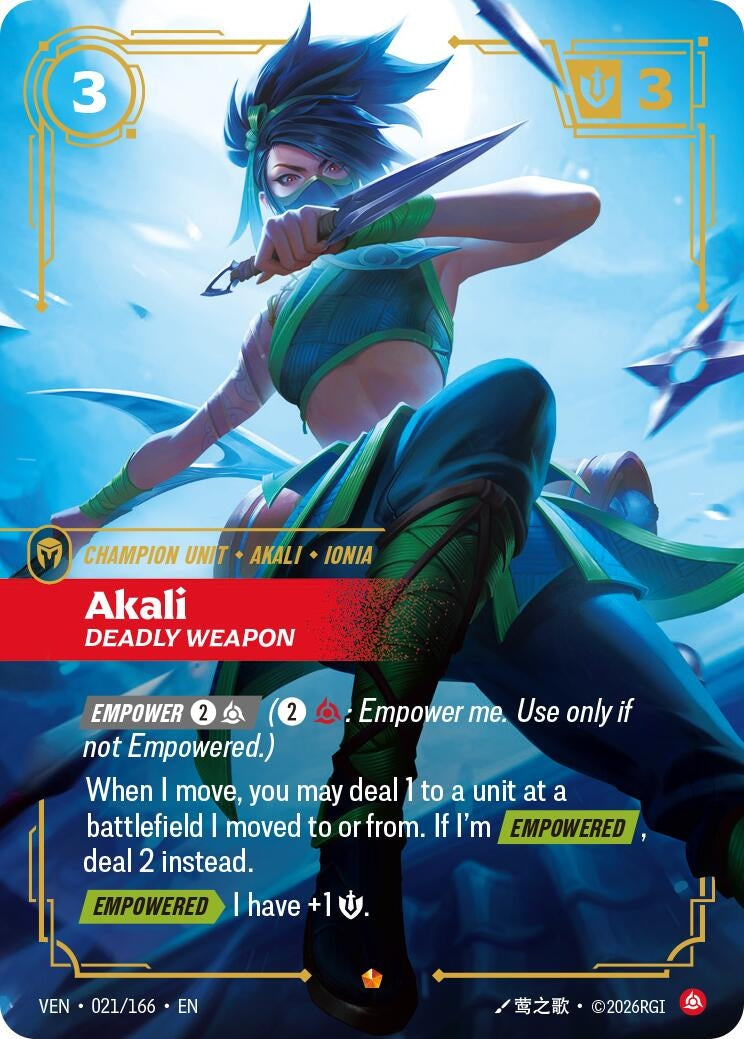 Image for Akali, Deadly Weapon - Riftbound: League of Legends Trading Card Game