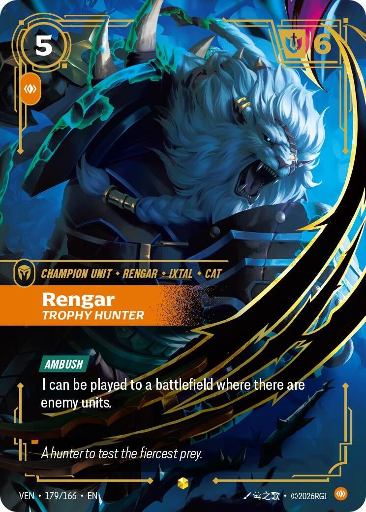 Image for Rengar, Trophy Hunter (Overnumbered) - Riftbound: League of Legends Trading Card Game