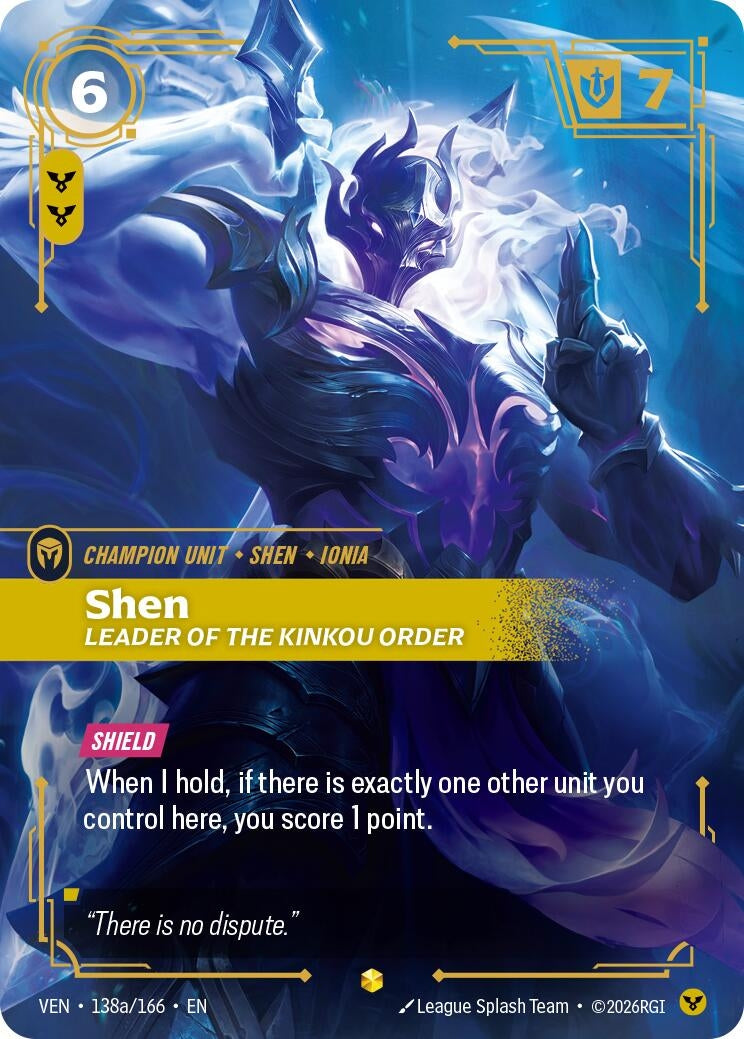 Image for Shen, Leader of the Kinkou Order (Alternate Art) - Riftbound: League of Legends Trading Card Game