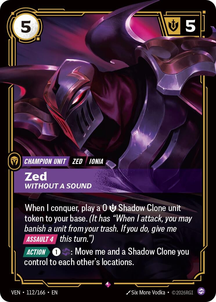 Image for Zed, Without a Sound - Riftbound: League of Legends Trading Card Game