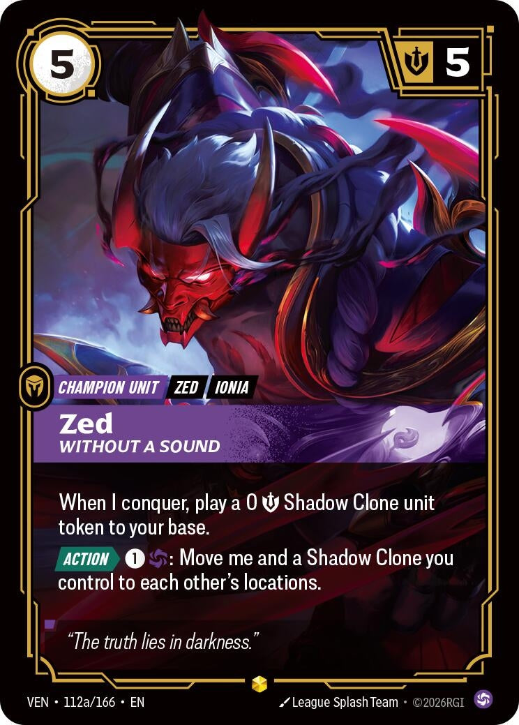 Image for Zed, Without a Sound (Alternate Art) - Riftbound: League of Legends Trading Card Game