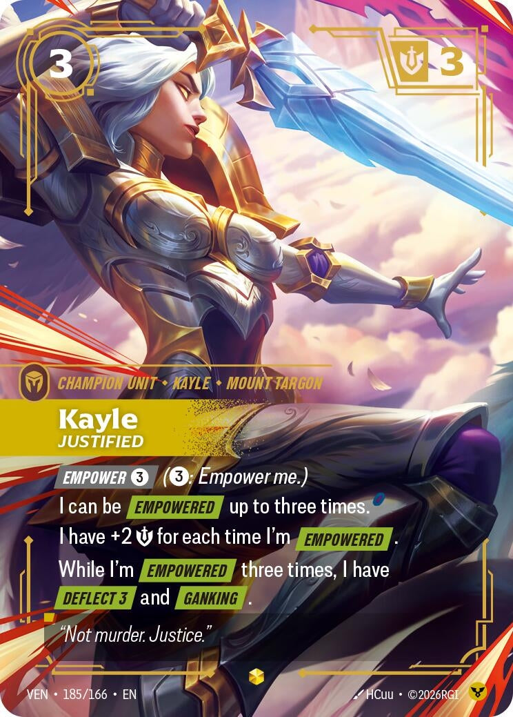 Image for Kayle, Justified (Overnumbered) - Riftbound: League of Legends Trading Card Game