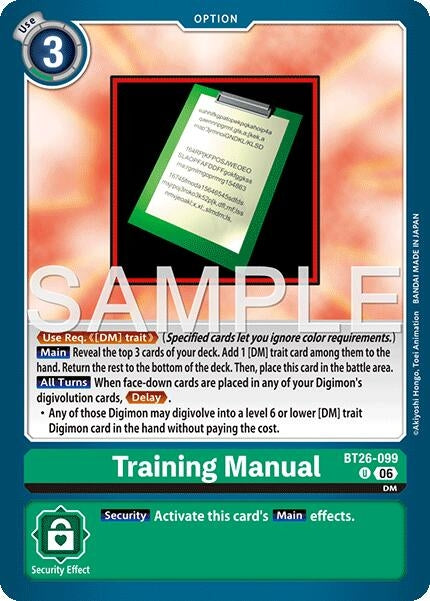 Image for Training Manual - Digimon Card Game