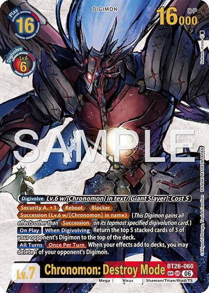 Image for Chronomon: Destroy Mode (SP) - Digimon Card Game