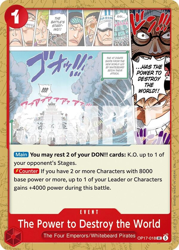 Image for The Power to Destroy the World - One Piece Card Game