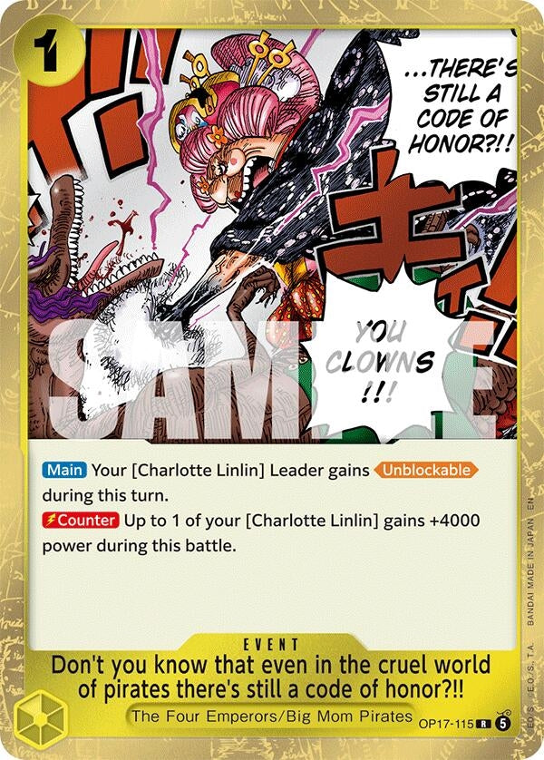 Image for Don't you know that even in the cruel world of pirates there's still a code of honor?!! - One Piece Card Game