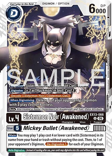 Image for Sistermon Noir (Awakened) // Mickey Bullet (Awakened) - Digimon Card Game