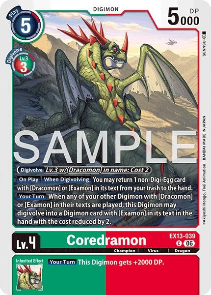 Image for Coredramon - EX13-039 - Digimon Card Game