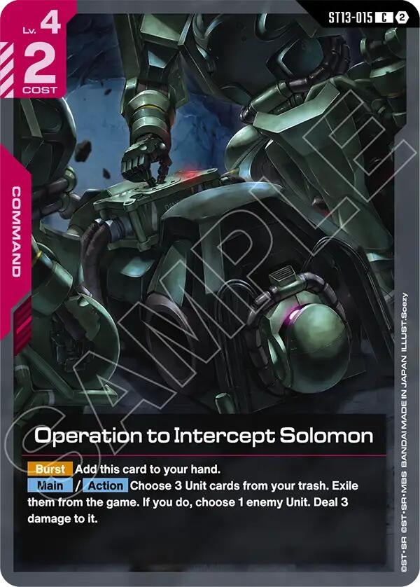 Image for Operation to Intercept Solomon - Gundam Card Game