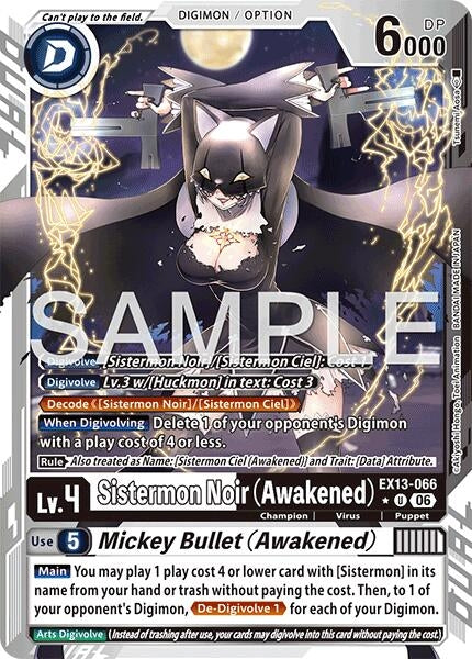 Image for Sistermon Noir (Awakened) // Mickey Bullet (Awakened) (Limited Foil) - Digimon Card Game
