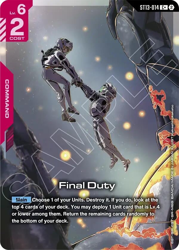 Image for Final Duty (C+) - Gundam Card Game