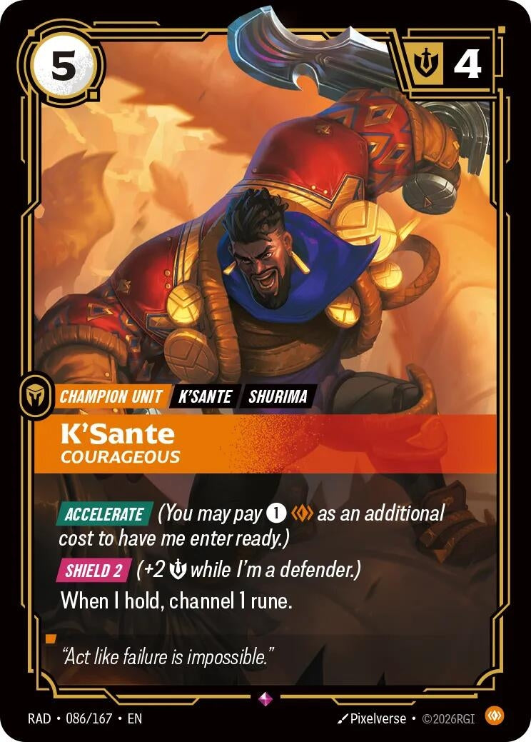 Image for K'Sante, Courageous - Riftbound: League of Legends Trading Card Game