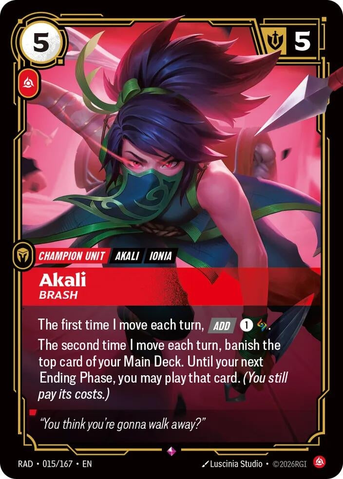 Image for Akali, Brash - Riftbound: League of Legends Trading Card Game